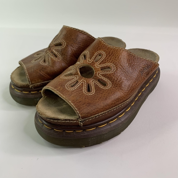 Dr. Martens Shoes - Vintage Doc Martens Air Wair Womens Y2K Brown Chunky Slip On Sandal Size 5